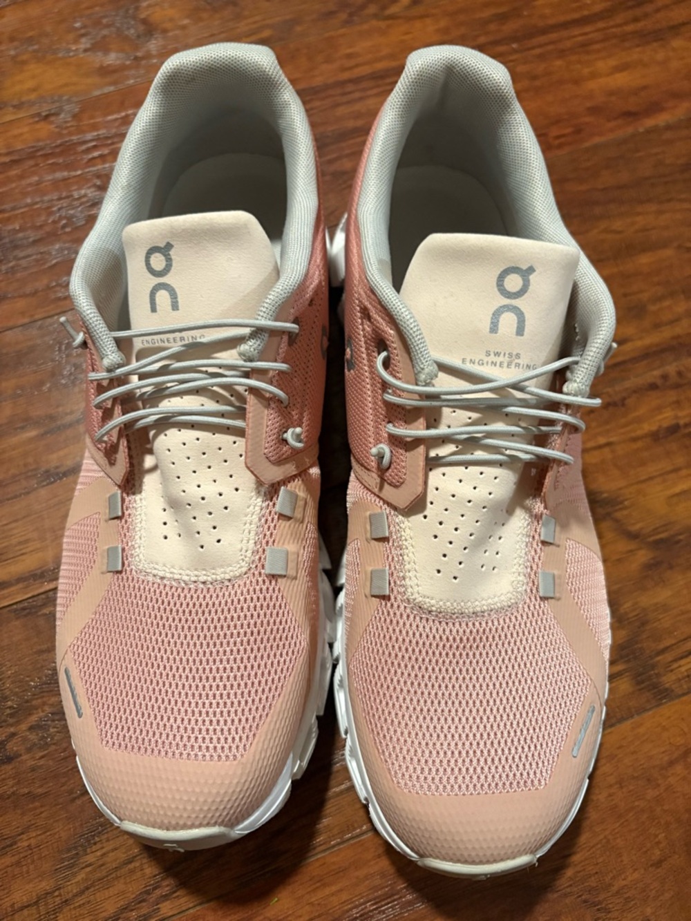 On Running Women's Pink and Cream Cloudswift Sneakers
